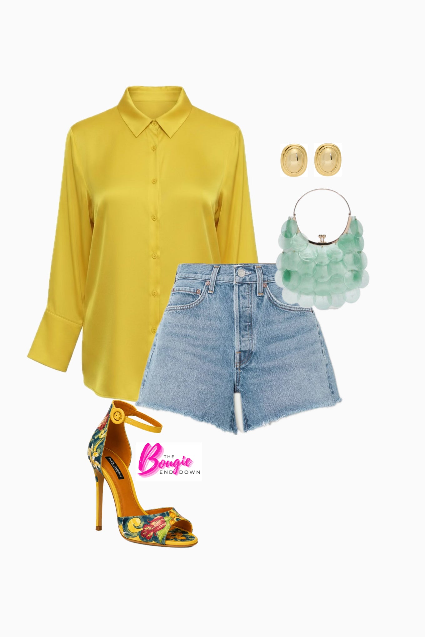 Yellow satin shirt