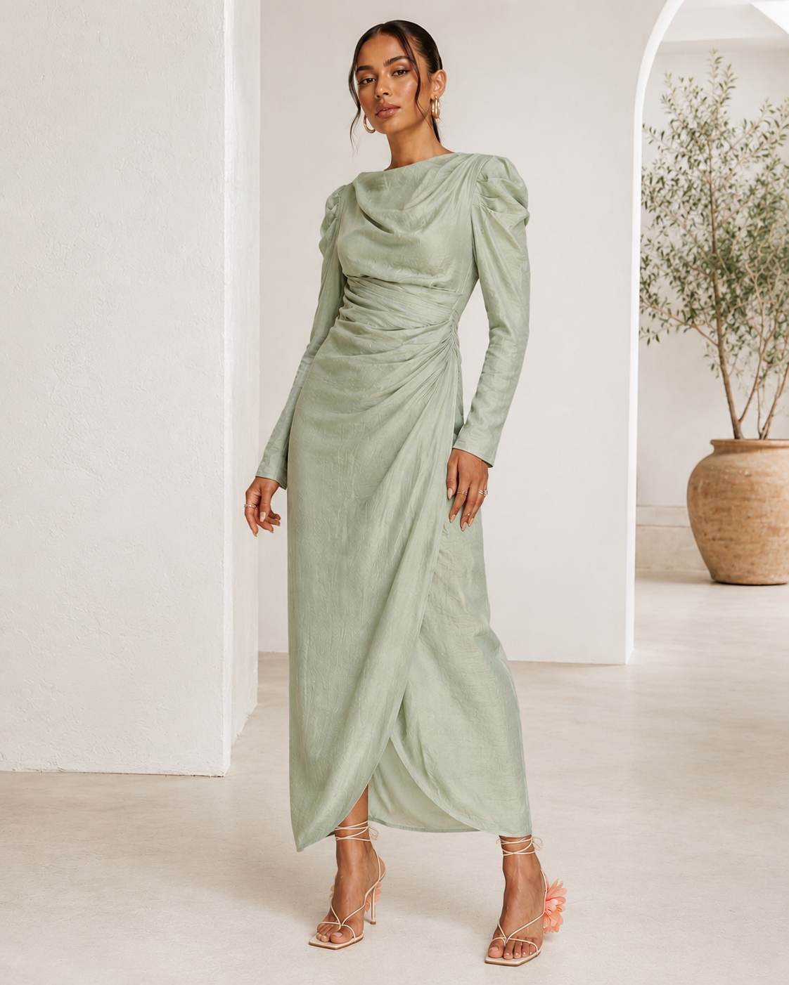 ASOS Sage Draped Midi Dress