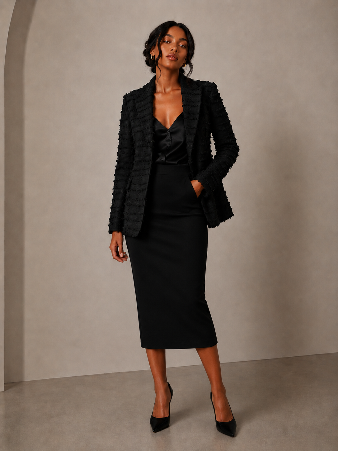 Black H&M textured blazer