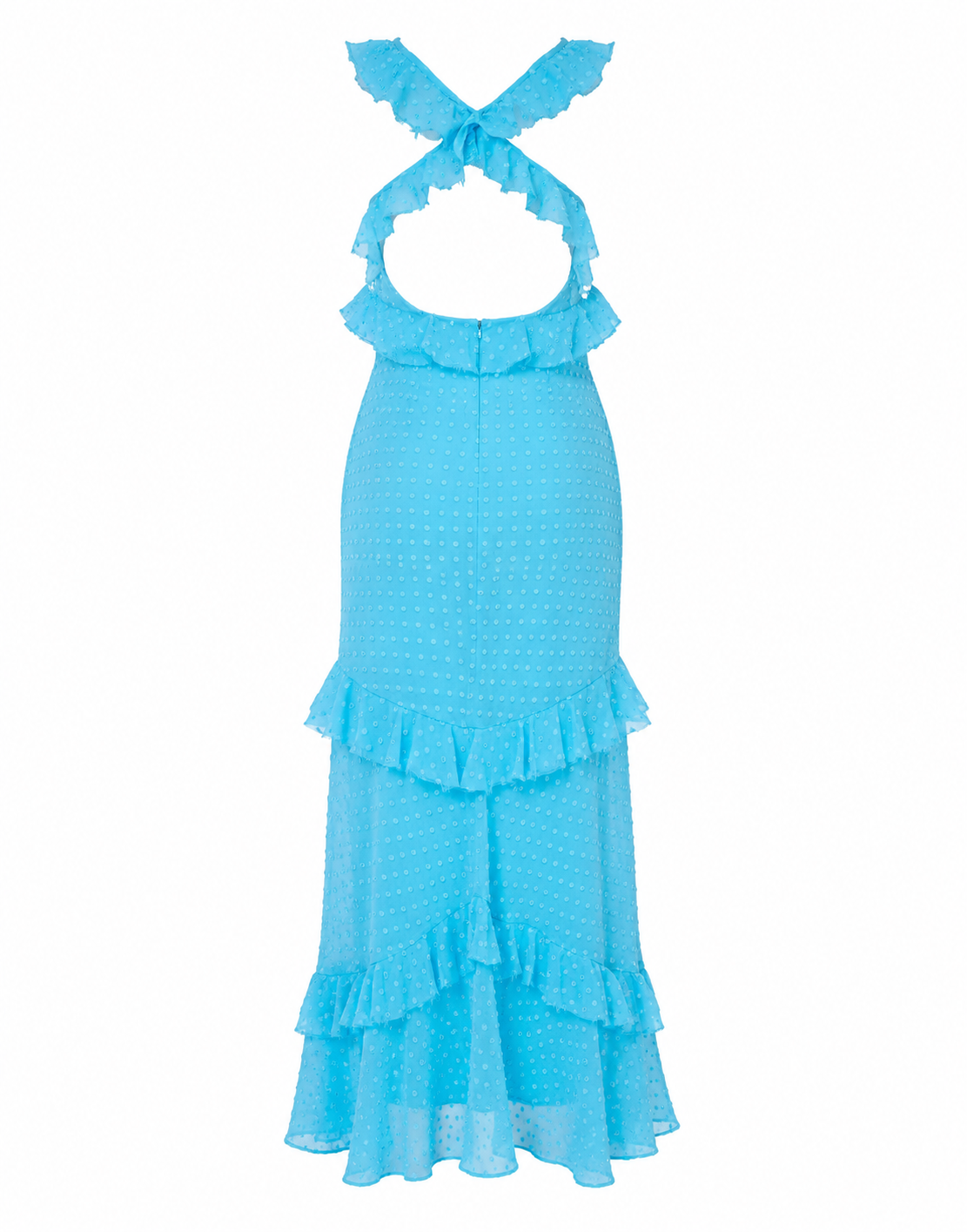 Blue asos ruffle maxi dress