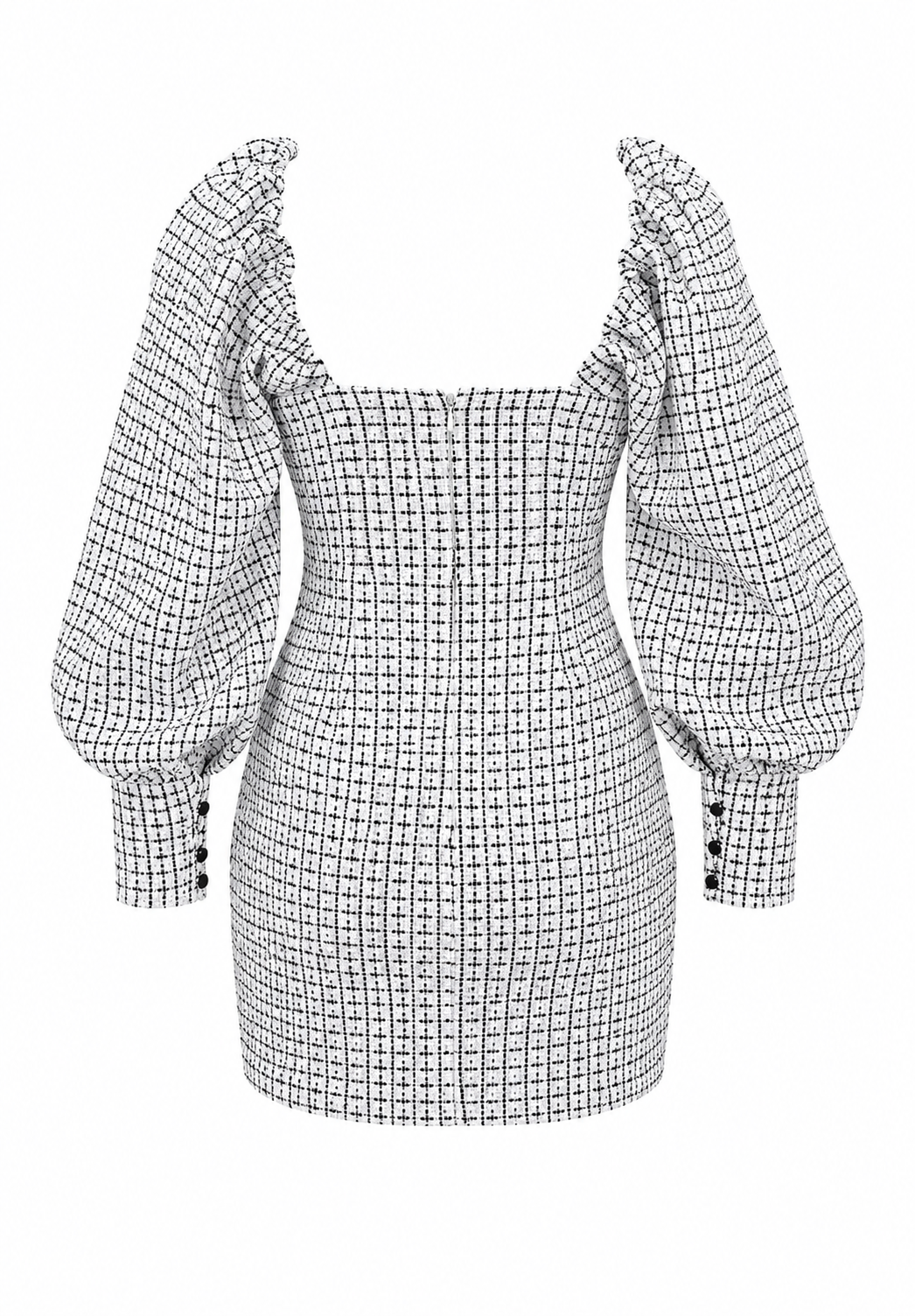 ASOS Bouclé Puff Sleeve Mini Dress
