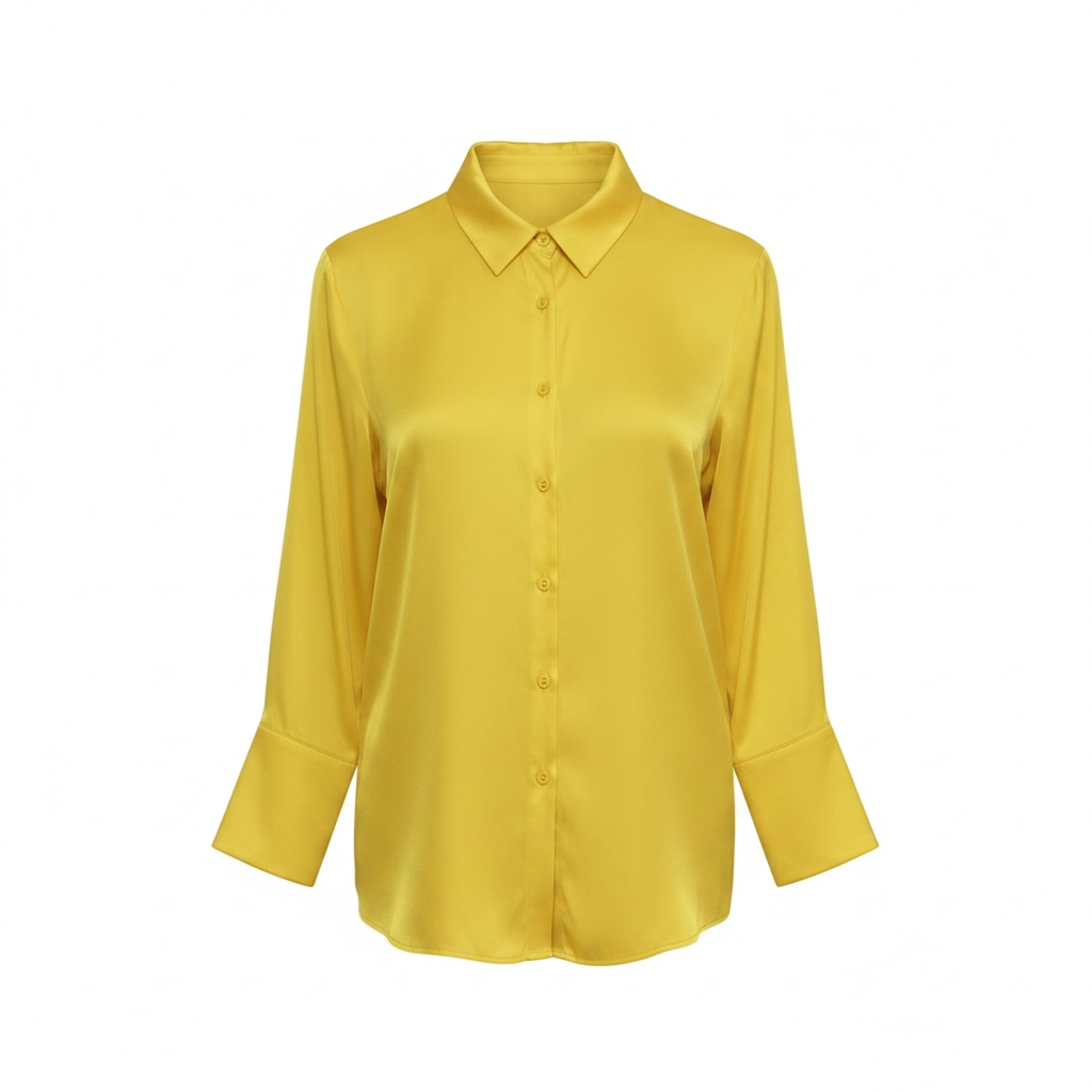 Yellow satin shirt