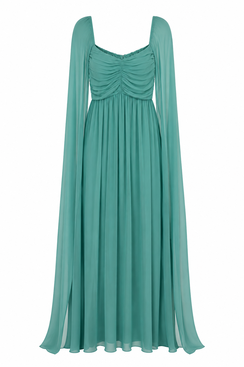 Chiffon Cape Sleeve Maxi Dress