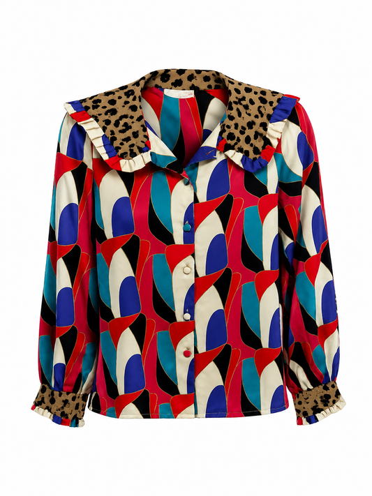 Never Fully Dressed Abstract Print Blouse