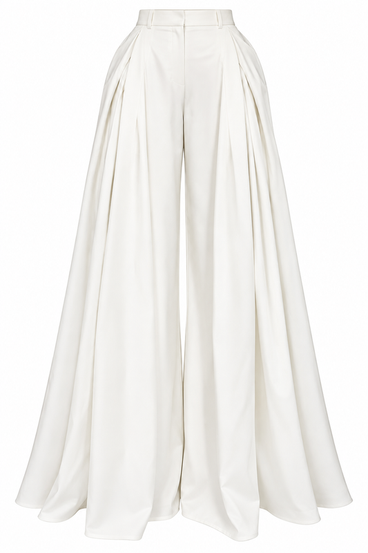 White LALE wide leg trousers