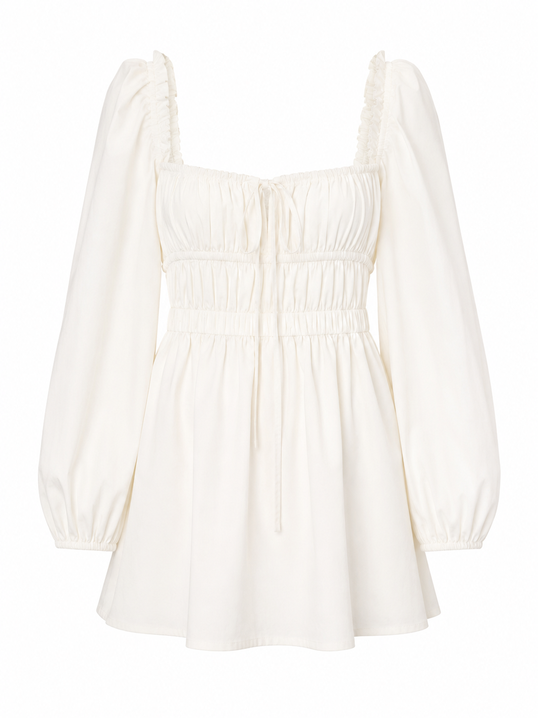 WHITE MINI DRESS WITH LACE-UP BACK