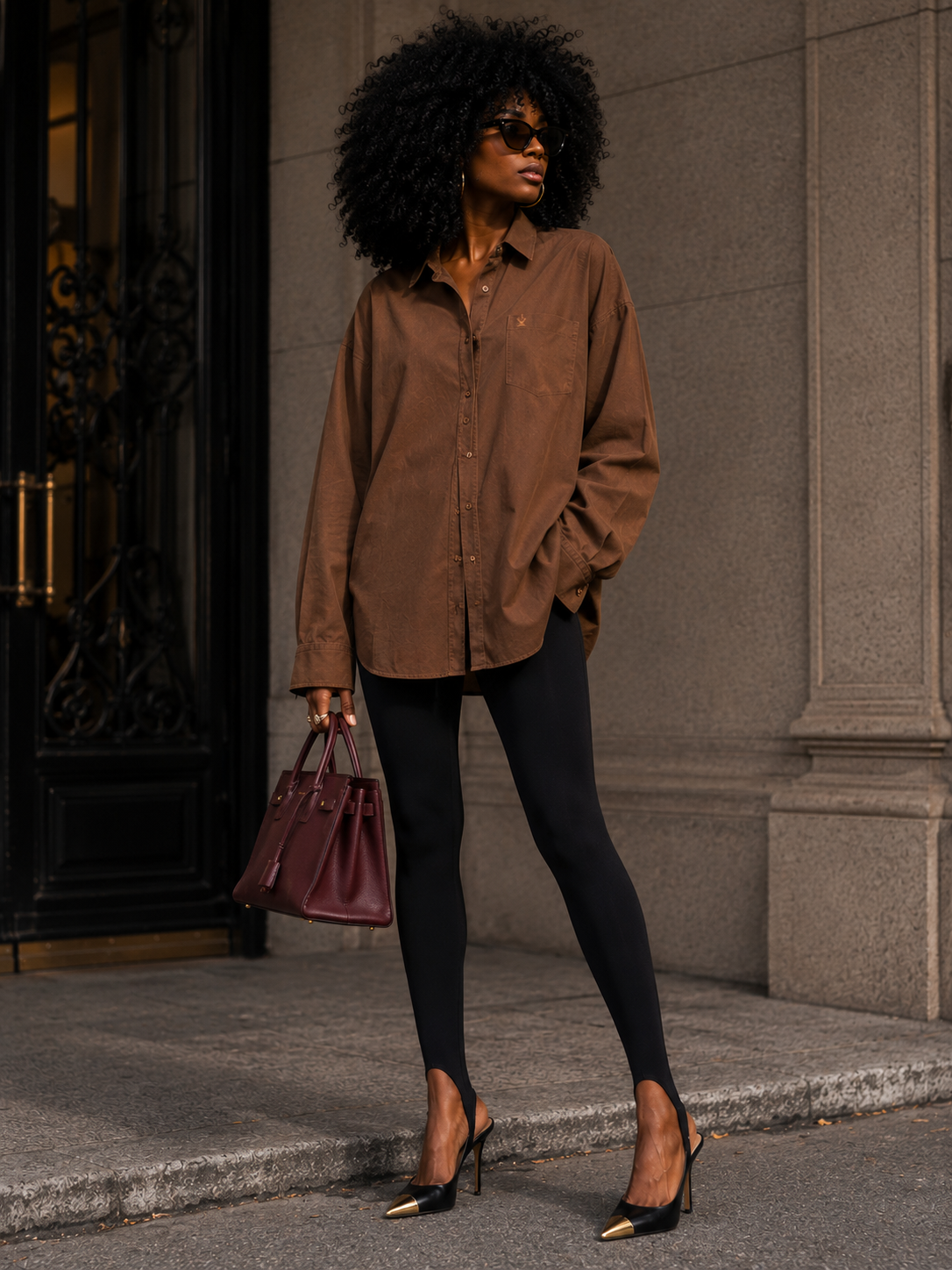 BROWN LONG SLEEVE SHIRT