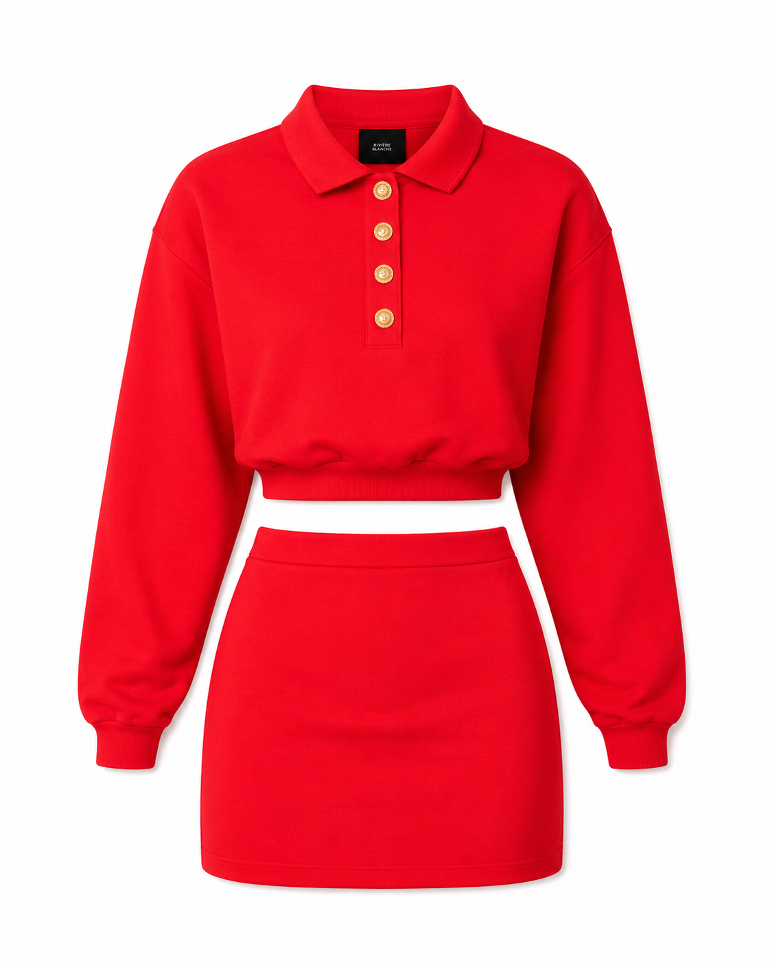 RED WANDERDOLL CROP TOP AND MINI SKIRT CO-ORD
