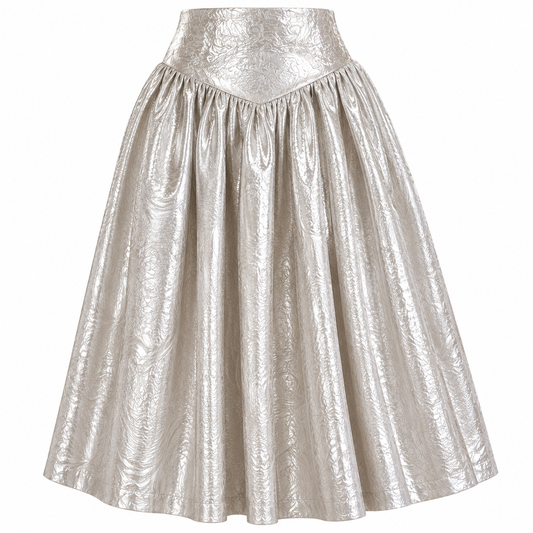 SILVER BROCADE SKIRT