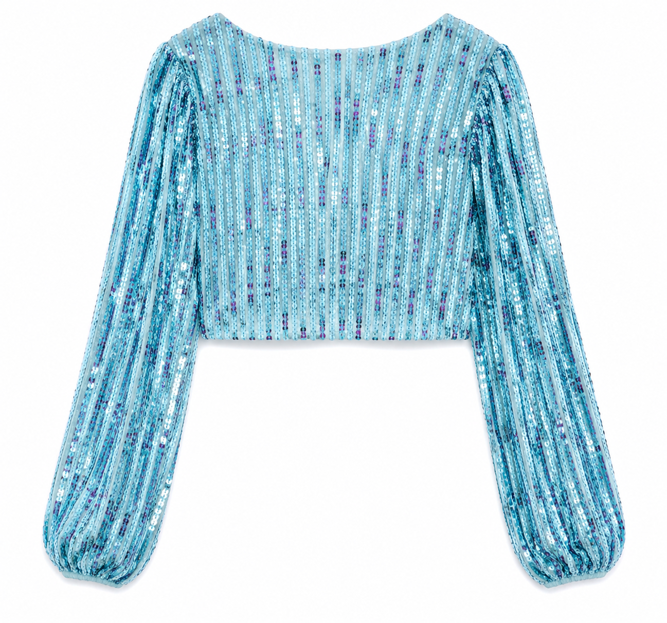 Blue Asos Sequin Twist Front Crop Top (New)