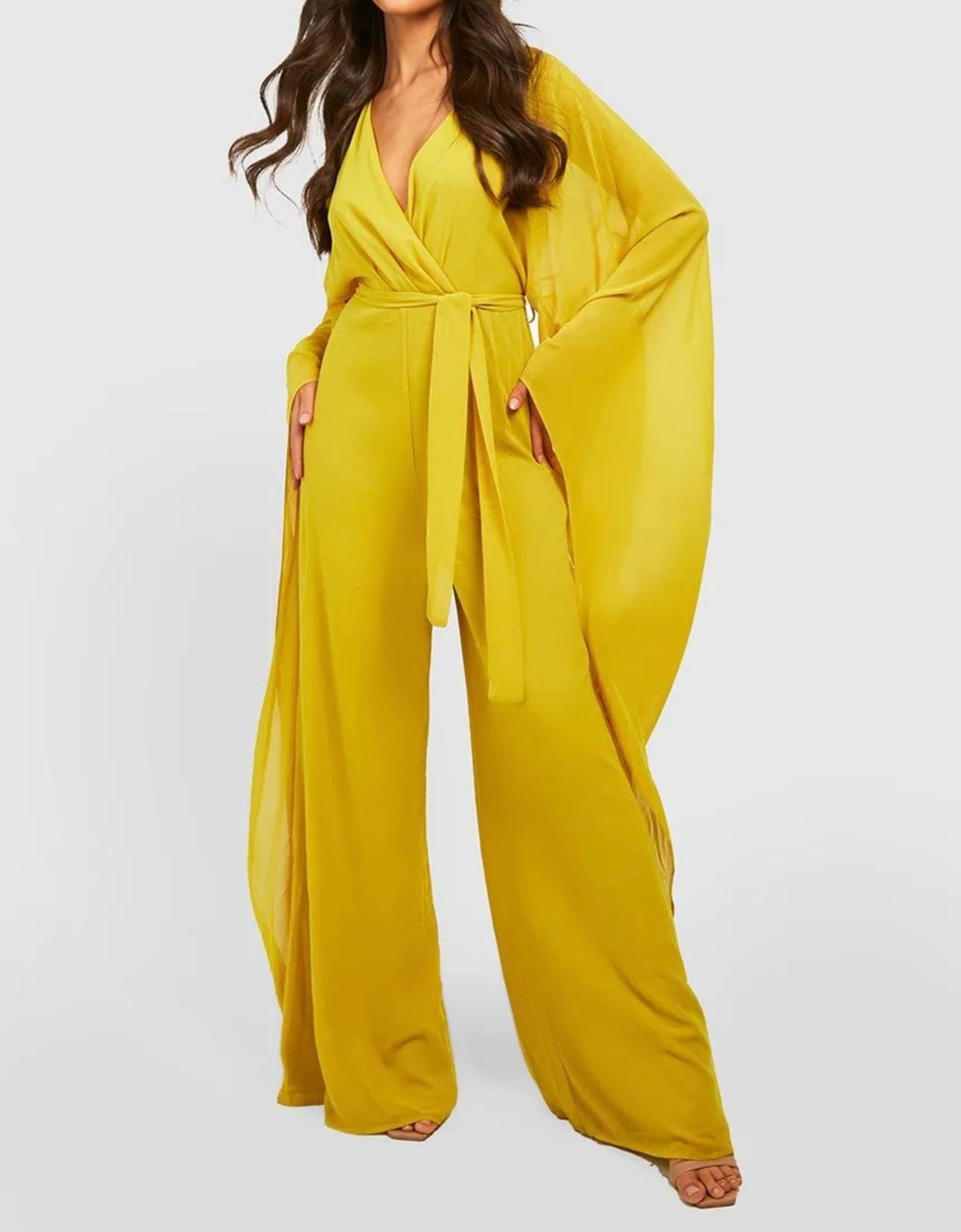 Exaggerated flare sleeve jumpsuit