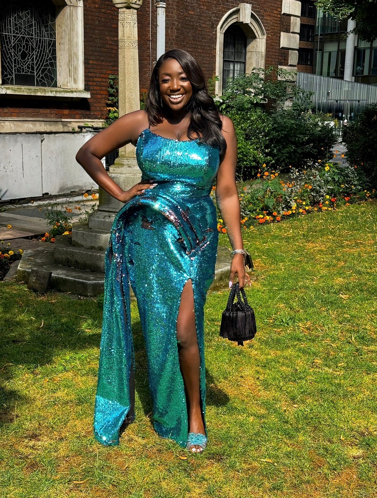 Lush Lahai Custom Teal Sequin Gown