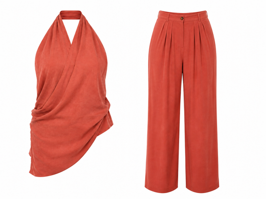 Burnt orange Zara Halter trousers se