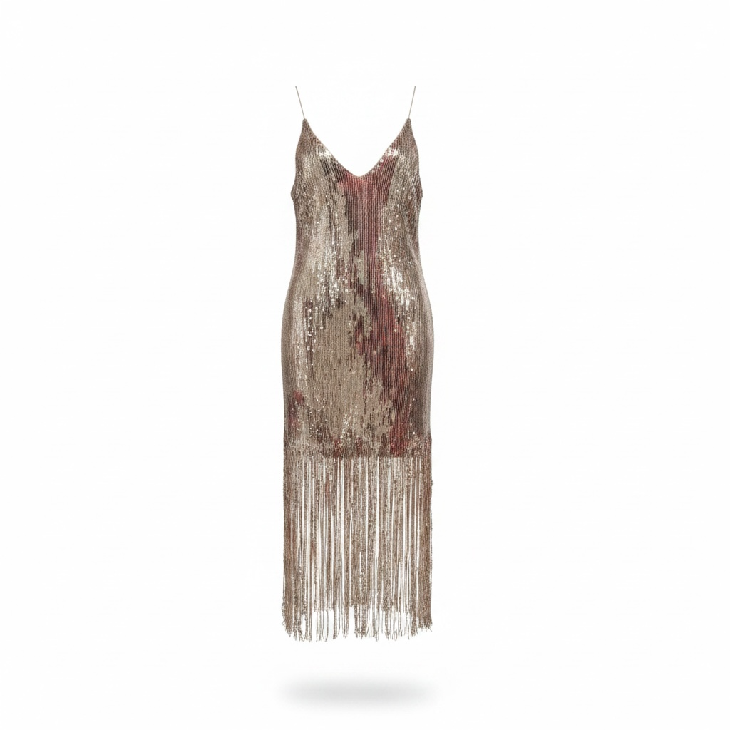Gold sequin Forever21 fringe dress
