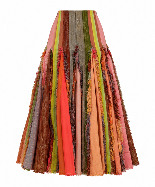Multicoloured Ekasa kente midi skirt