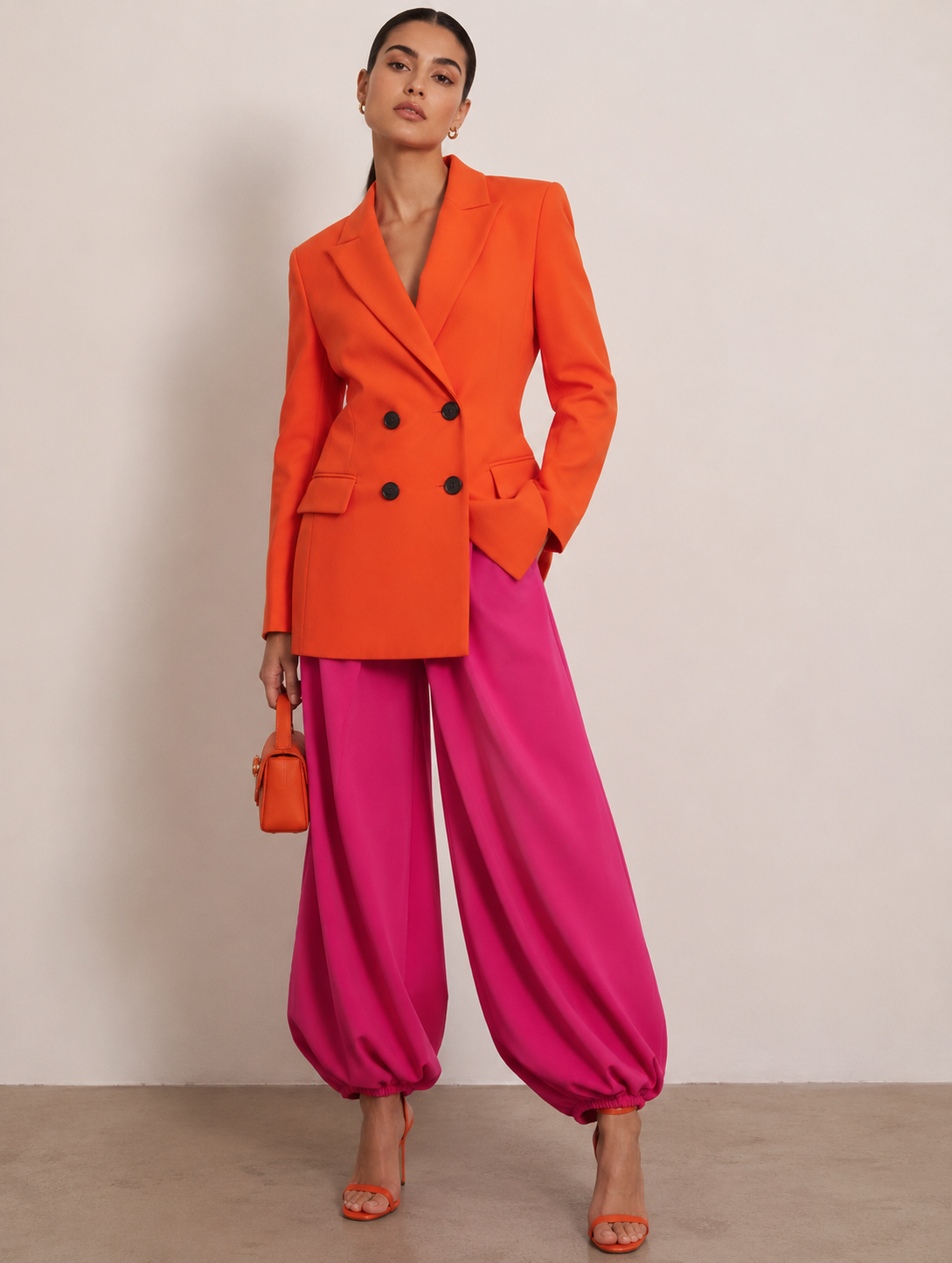 Primark Orange Longline Double-Breasted Blazer
