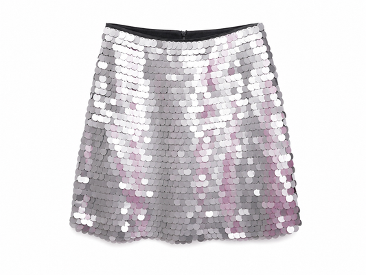 Silver sequin Barkerswoode mini skirt