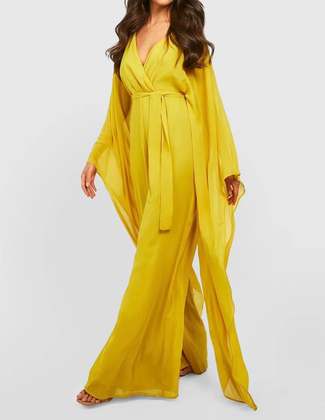 Exaggerated flare sleeve jumpsuit