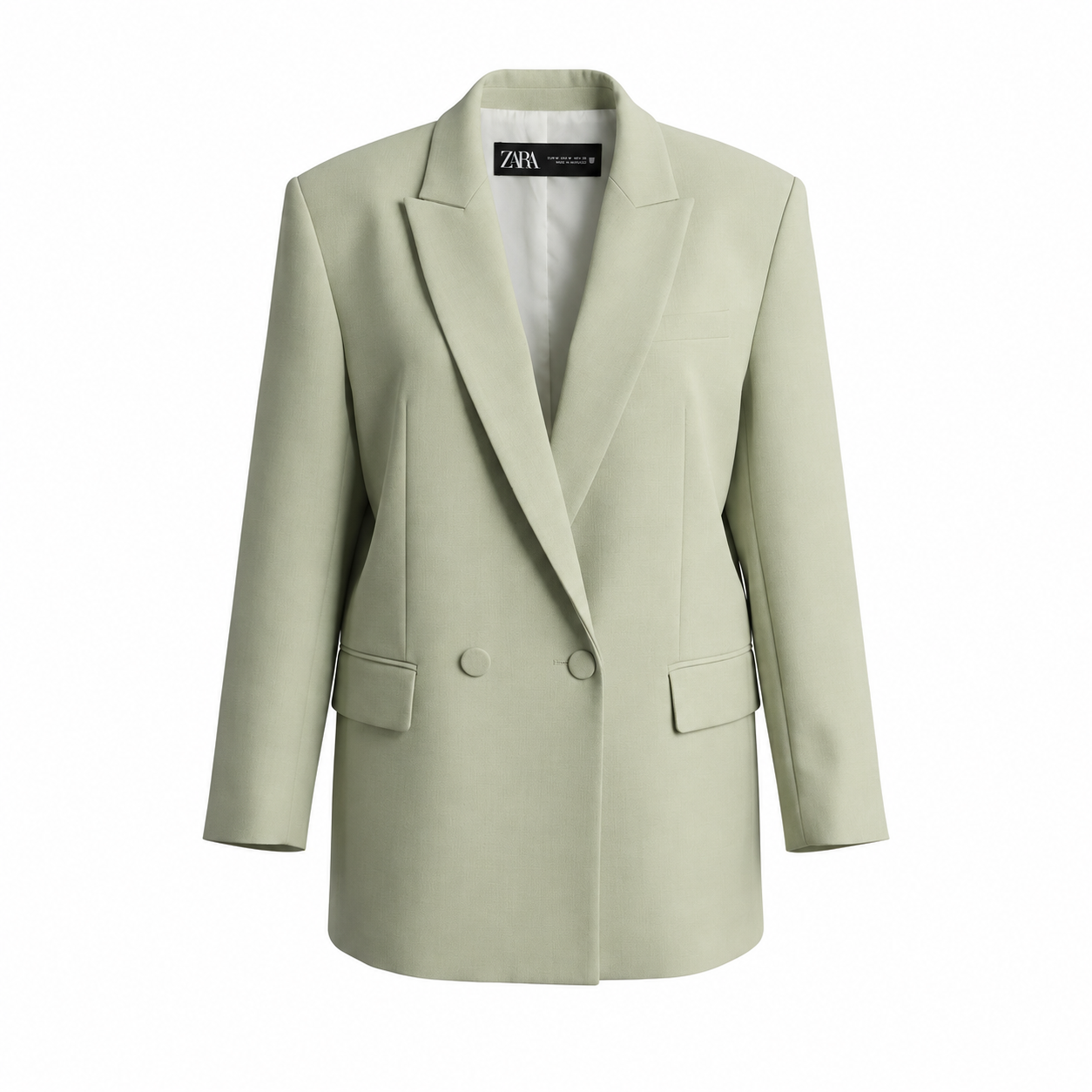 Sage green Zara oversized blazer