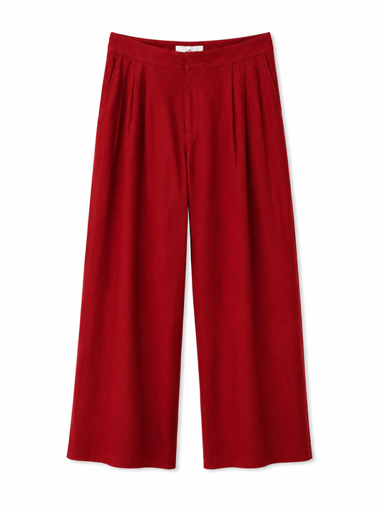 H&M High-Waisted Wide-Leg Linen Trousers