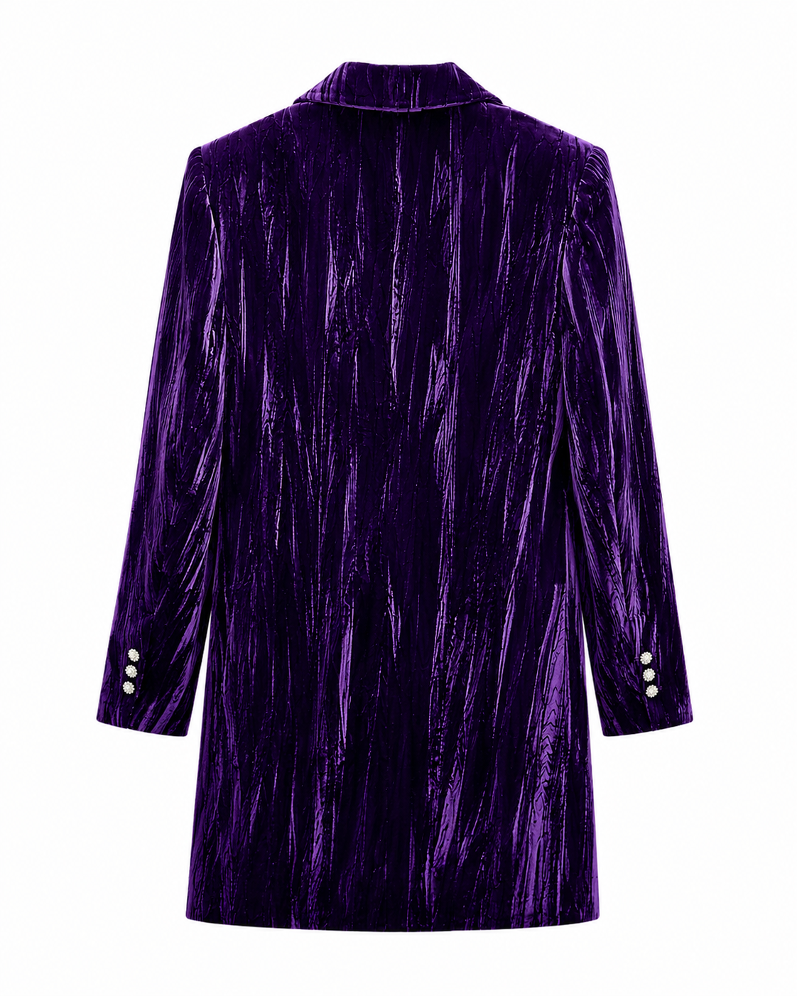Zara Purple Velvet Blazer Dress with Crystal Buttons