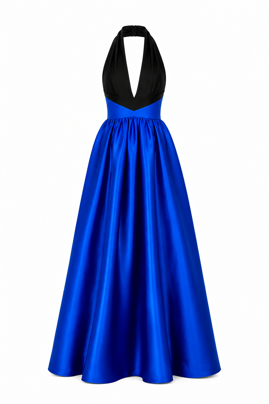 Colour block Ometsey halter gown