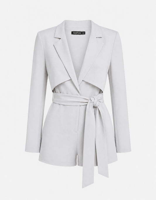 Grey Boohoo tailored playsuit