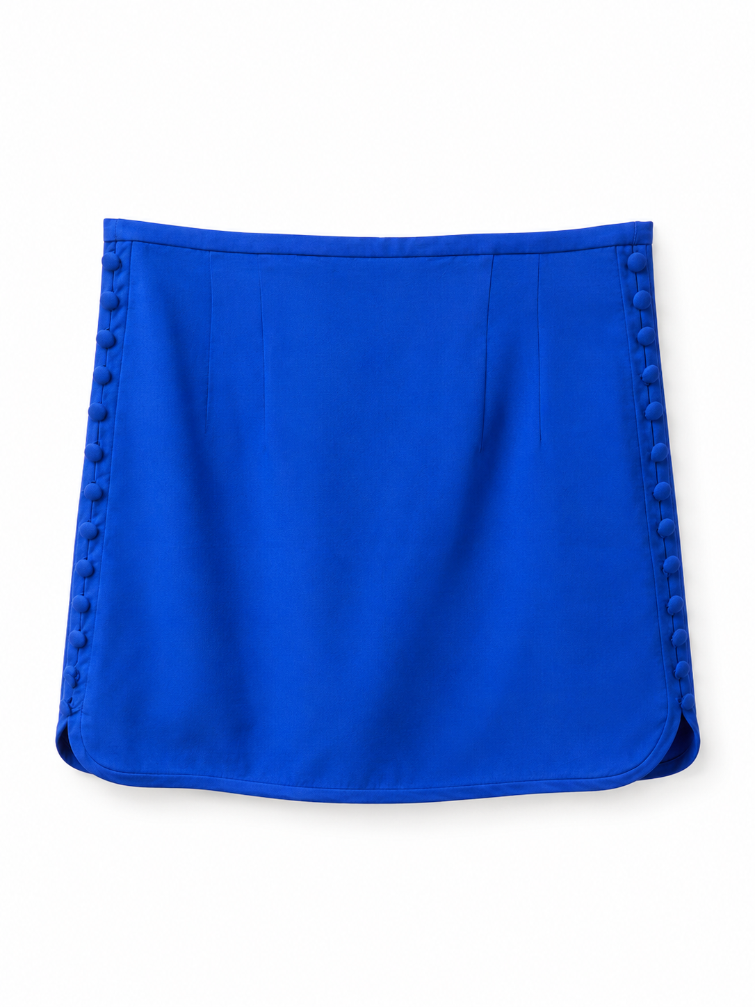 Blue mini skirt with button detail