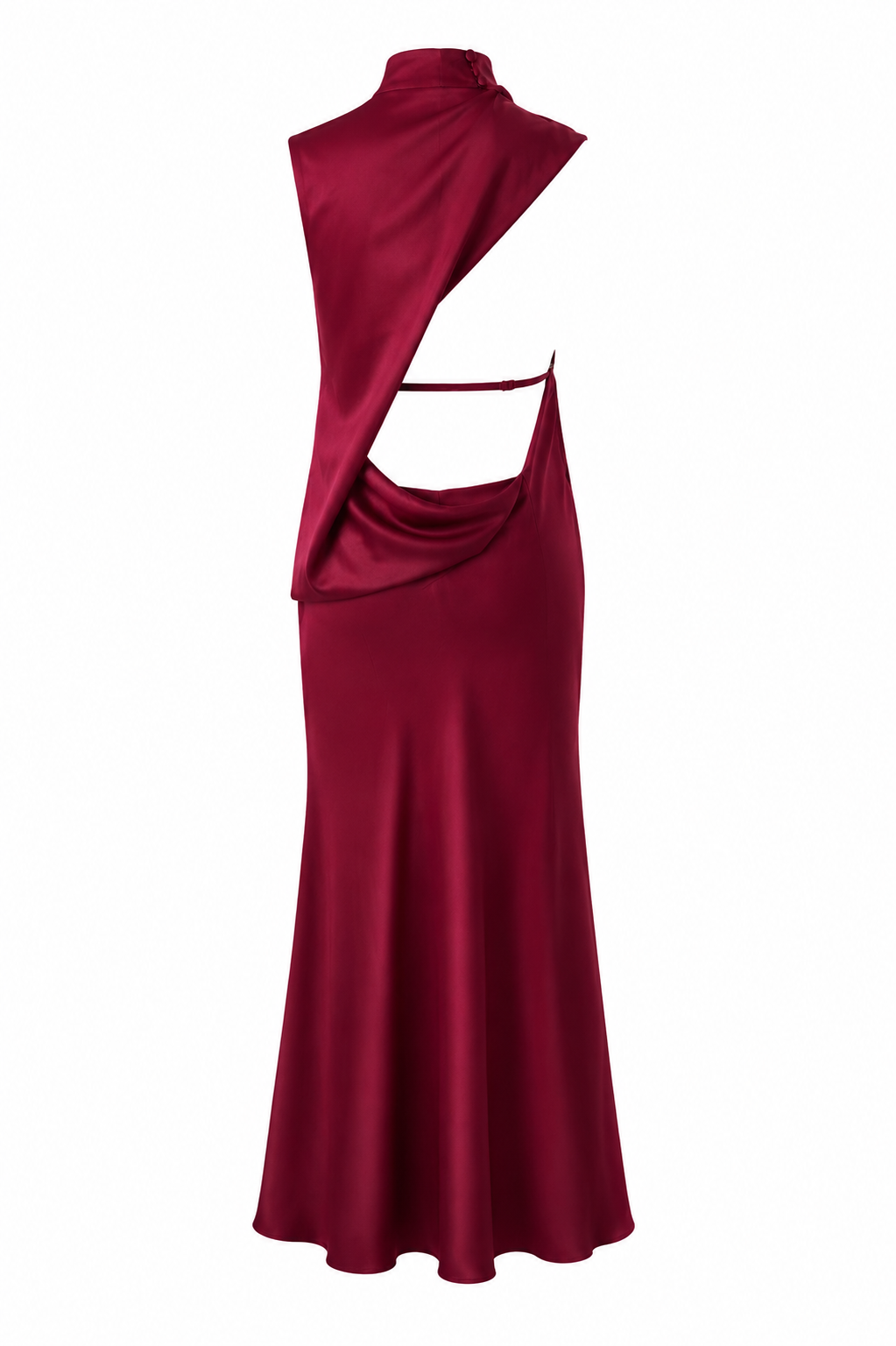 Burgundy ASOS open back dress