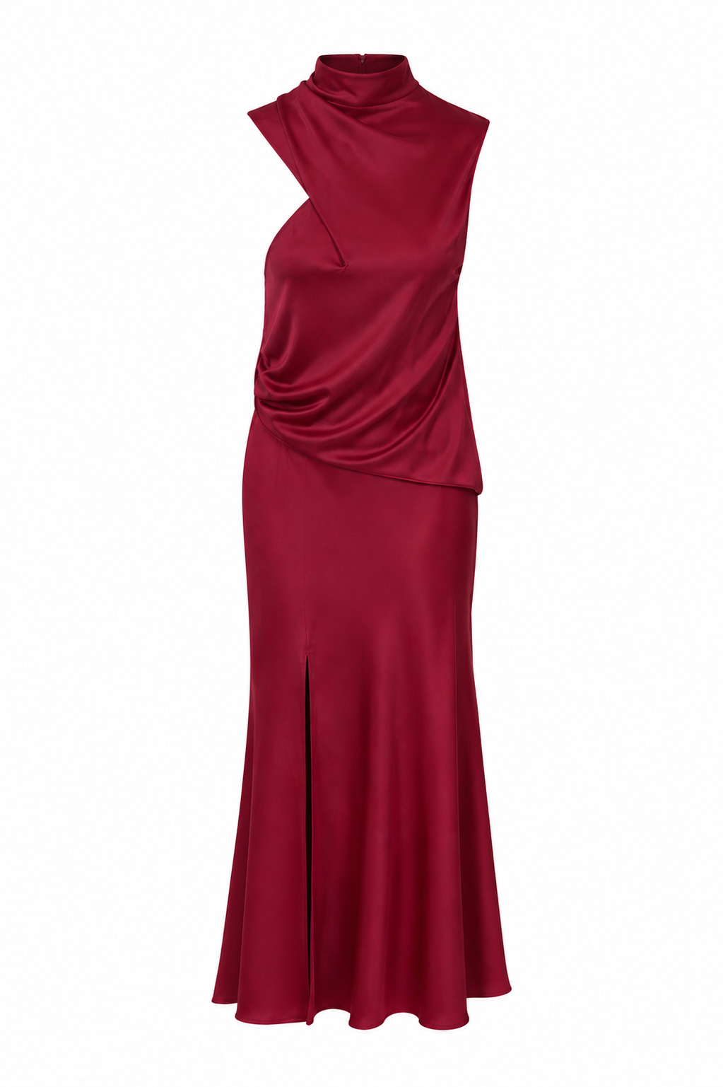 Burgundy ASOS open back dress