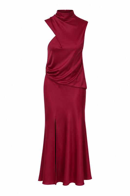 Burgundy ASOS open back dress