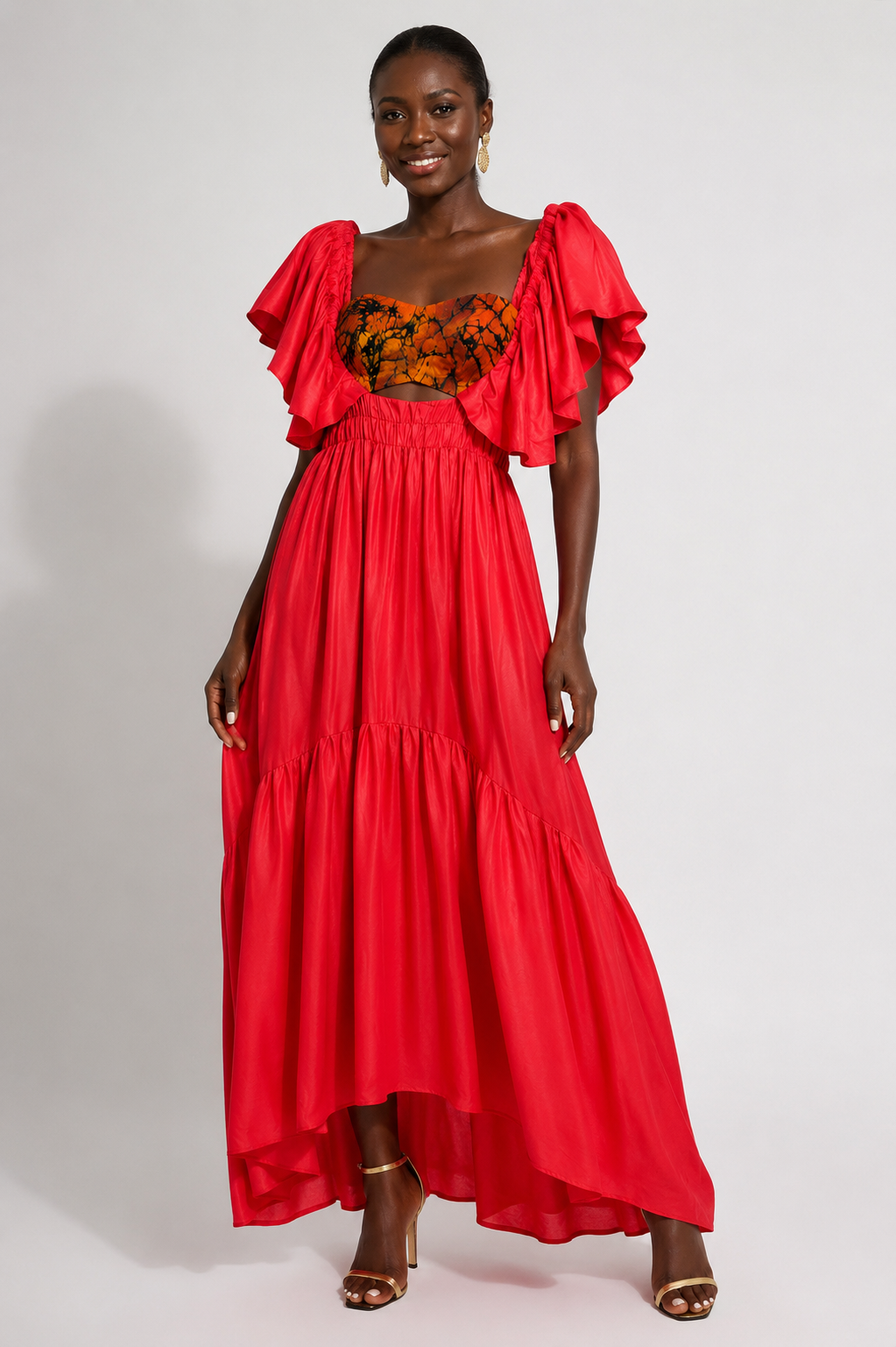 Talensi Coral Maxi Dress