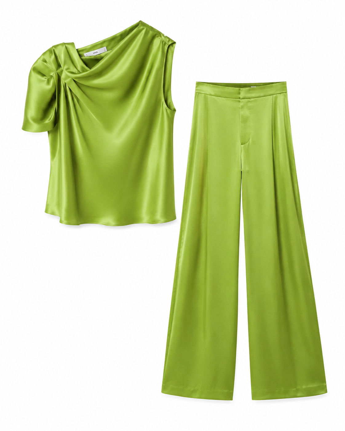 Mango green satin co-ord
