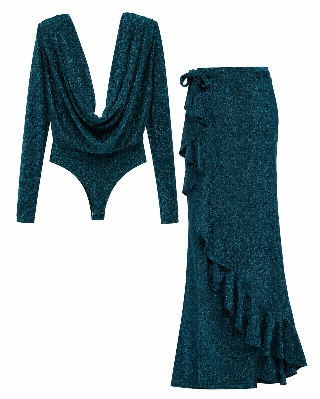 Wanni Fuga Teal Glitter Two-Piece Set