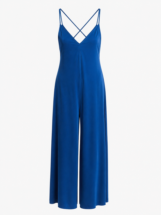 Zara Cobalt Blue Wide-Leg Jumpsuit
