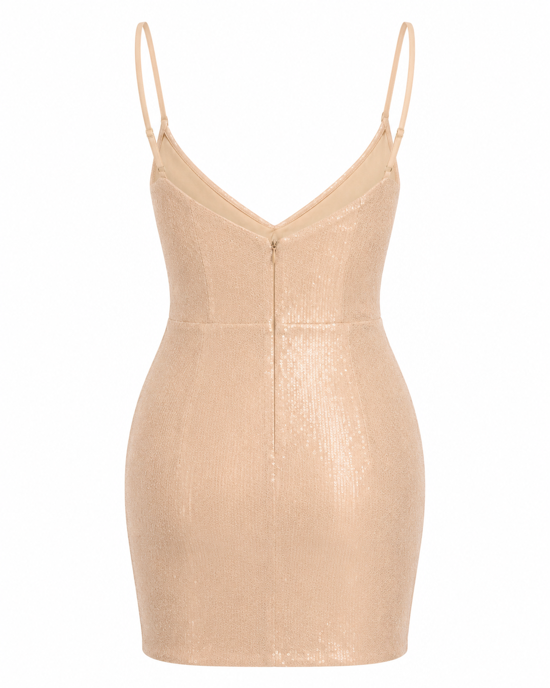 Missguided Champagne Sequin Mini Dress