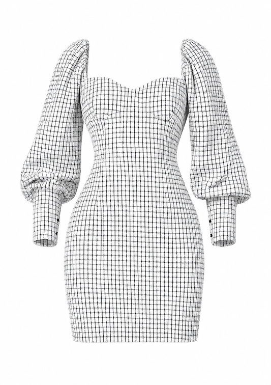 ASOS Bouclé Puff Sleeve Mini Dress