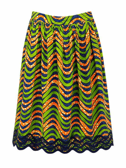 Christie Brown African print midi skirt