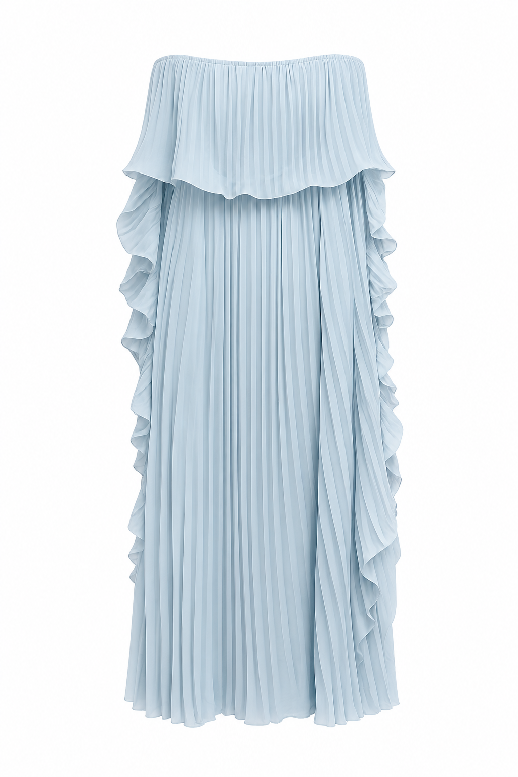 Pastel Blue pleated maxi dress