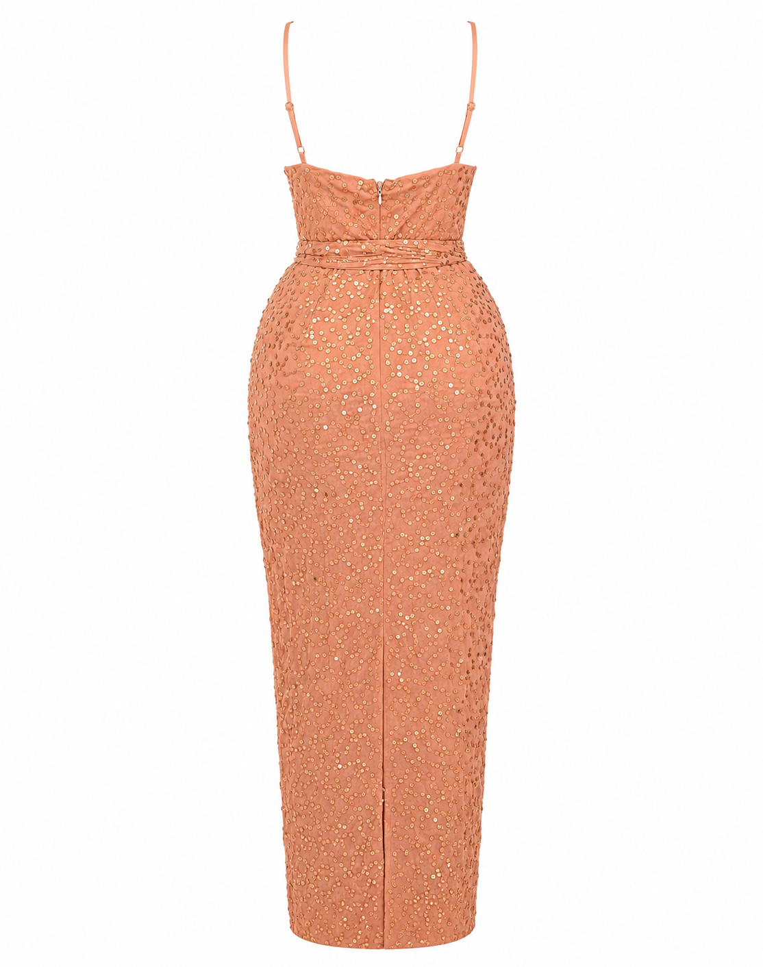 ASOS Rose Gold Sequin Wrap Maxi Dress