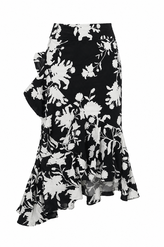 Joanna Ortiz x H&M Monochrome Ruffle Midi Skirt