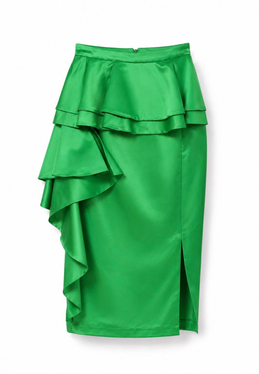 Green Bello Edu Peacock midi skirt