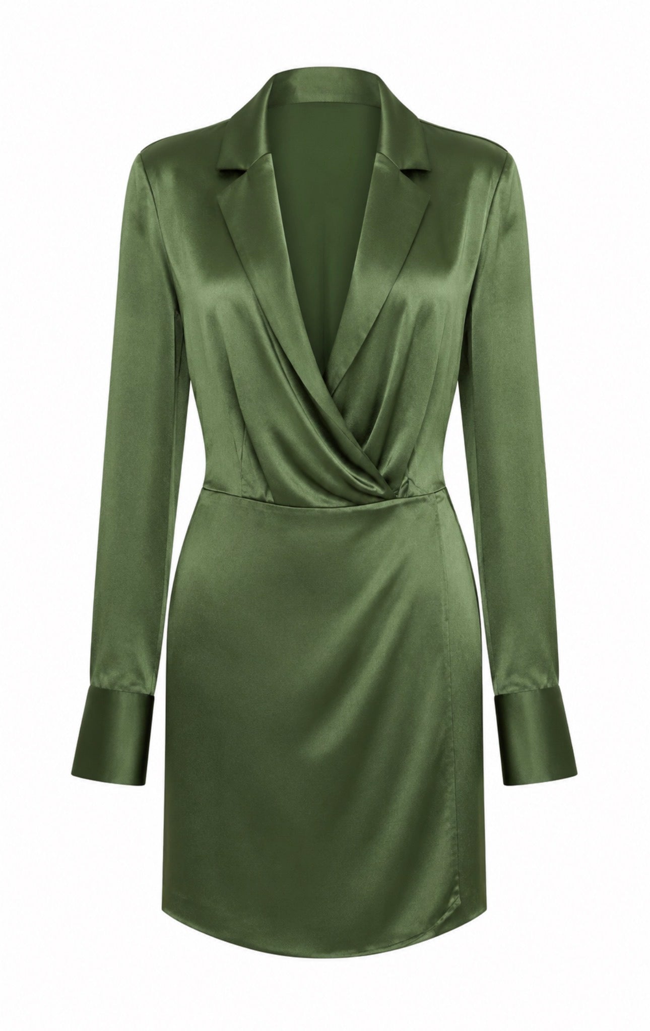 GREEN MANGO SILK-SATIN  MINI BLAZER DRESS