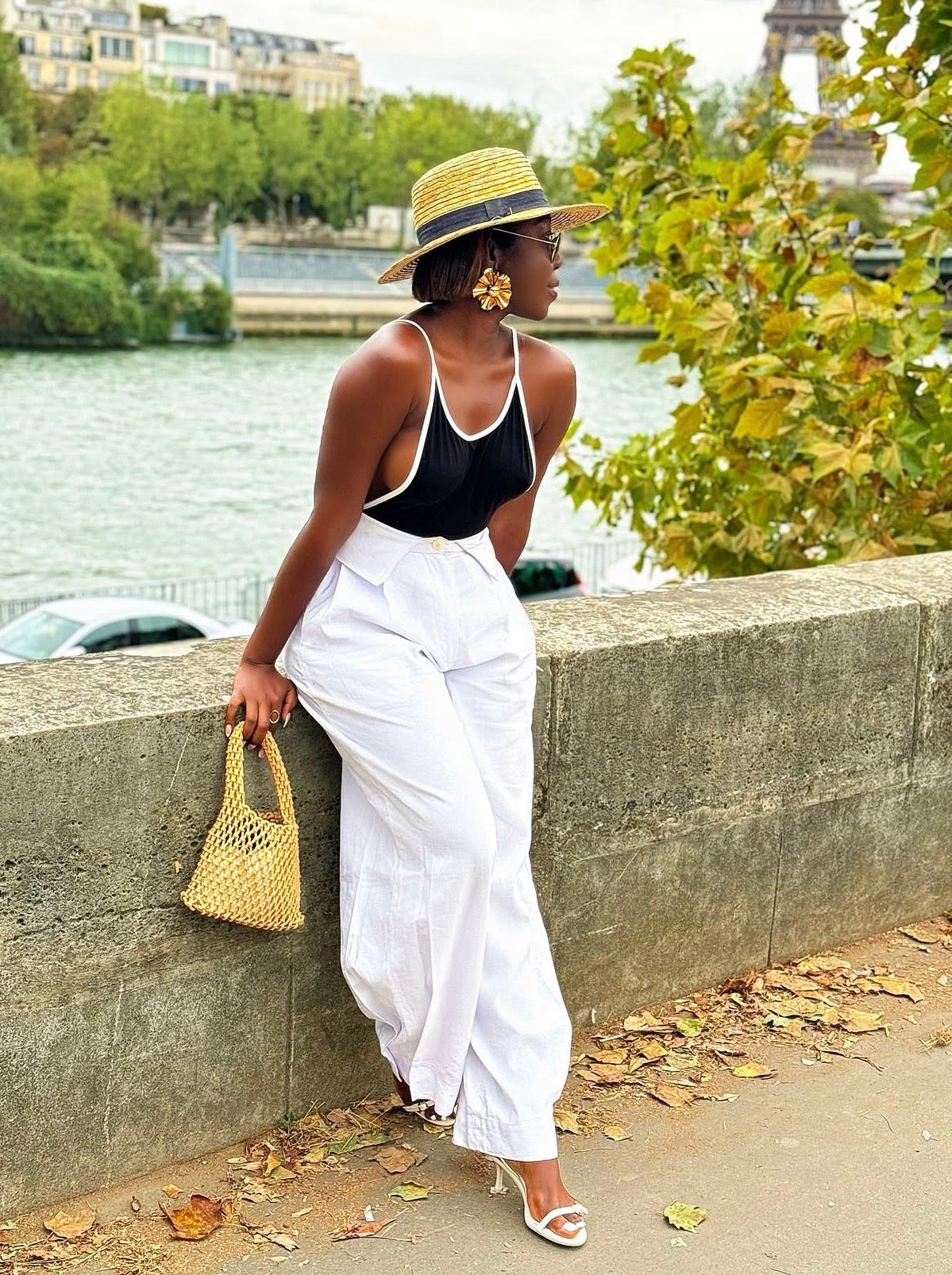 WHITE LINEN BARKERSWOODE TROUSERS