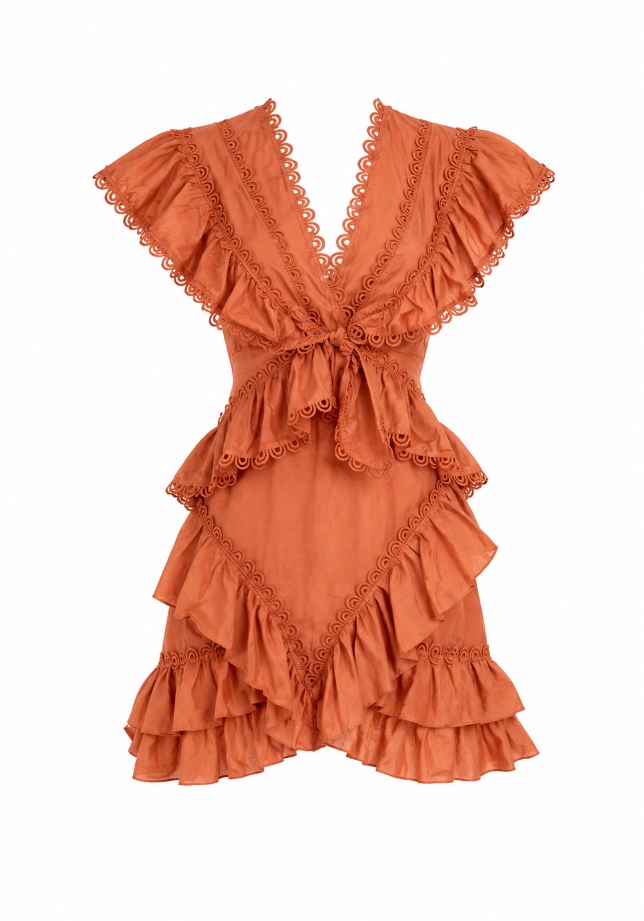 RUST ASOS MINI DRESS WITH OPEN BACK CUTOUT SIDES AND LOOP DETAIL