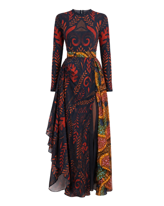 Print B'venaj bodysuit and skirt co-ord