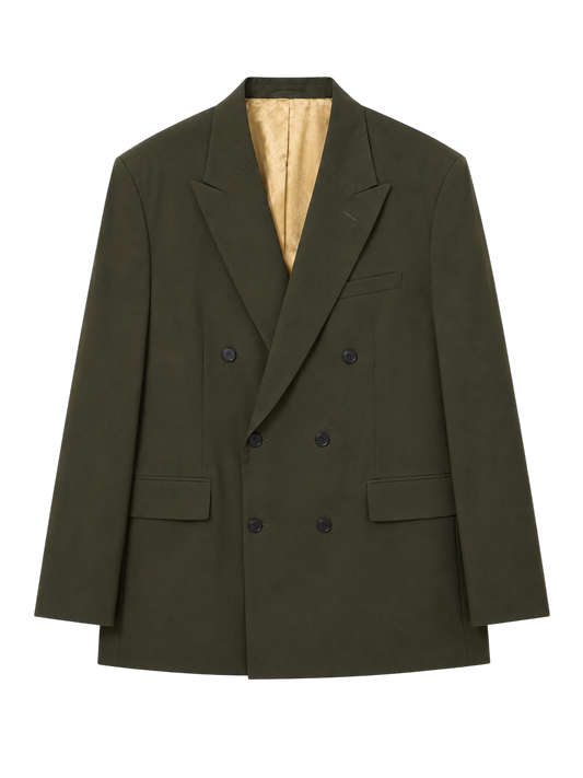 Khaki green Henri Uduku double breasted blazer