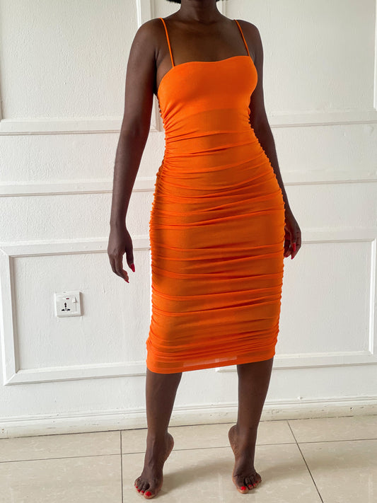 Ruched midi dress