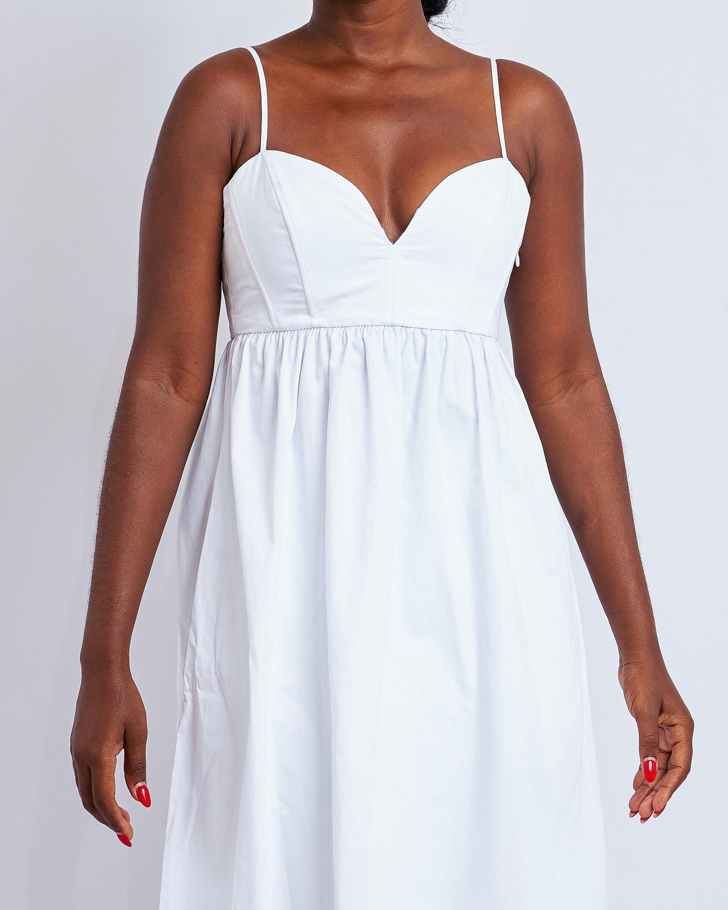 White Zara midi dress with empire waist