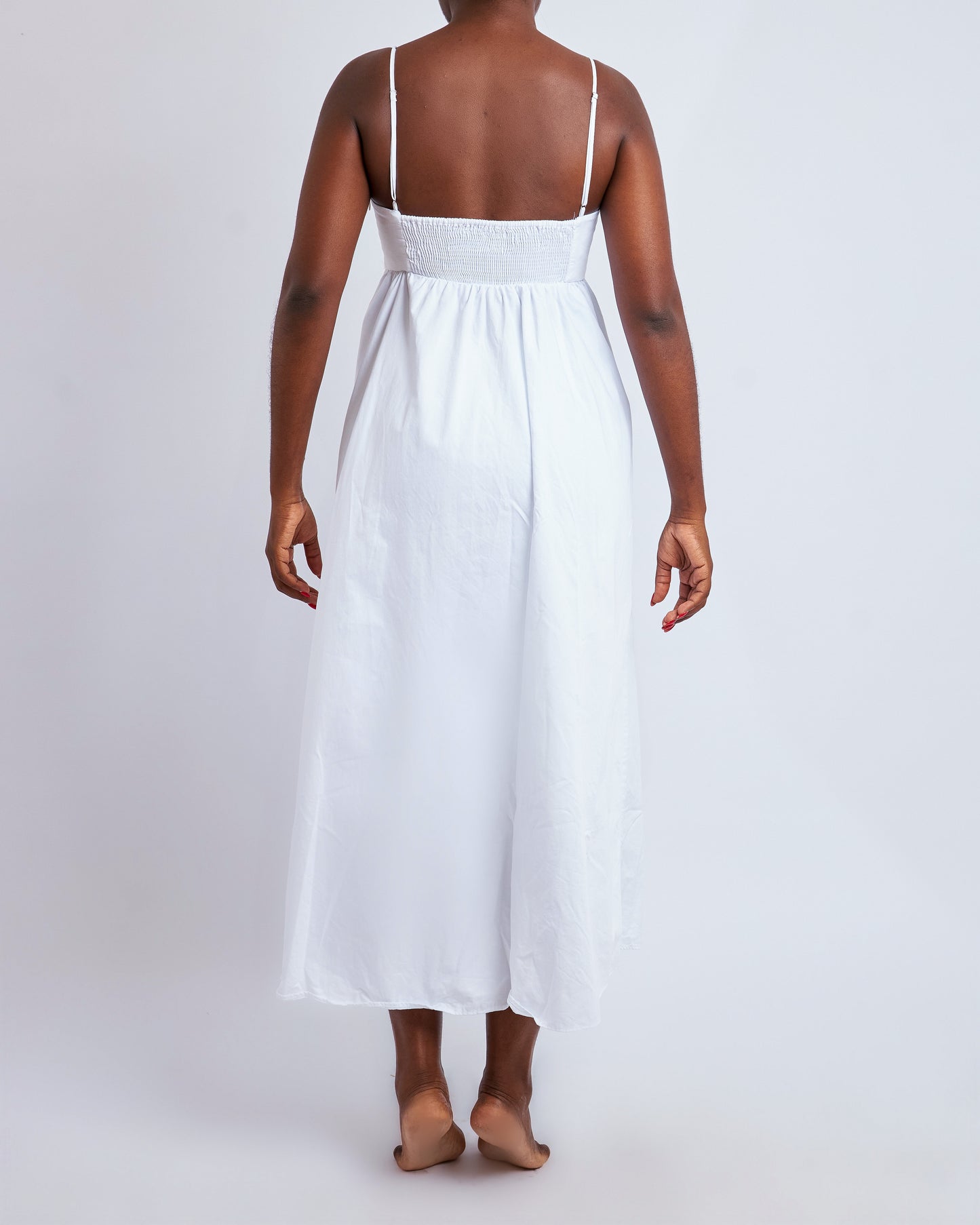 White Zara midi dress with empire waist